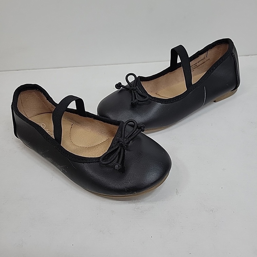 Cat and Jack Girls Sz 12 Dress Shoes Balletcore Bow Round Toe Preppy Comfy